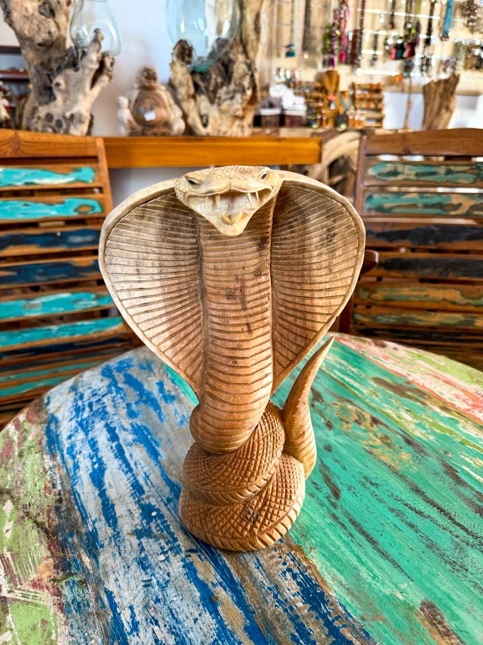 Holzfigur „Kobra“
