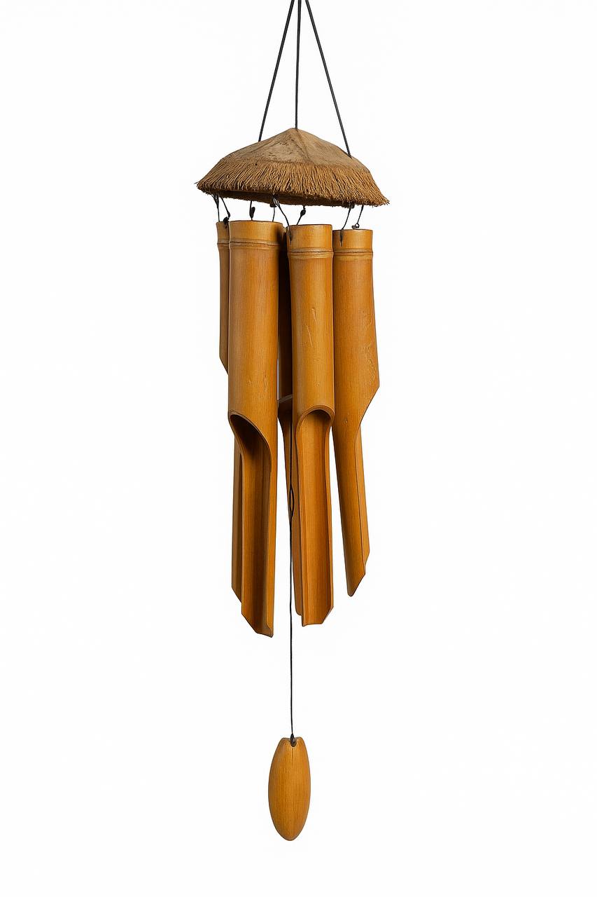 Wind chime made of bamboo and coconut