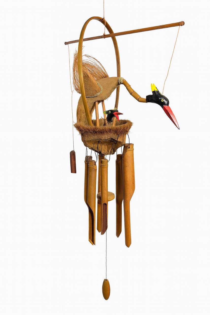 Wind chime crane with babies