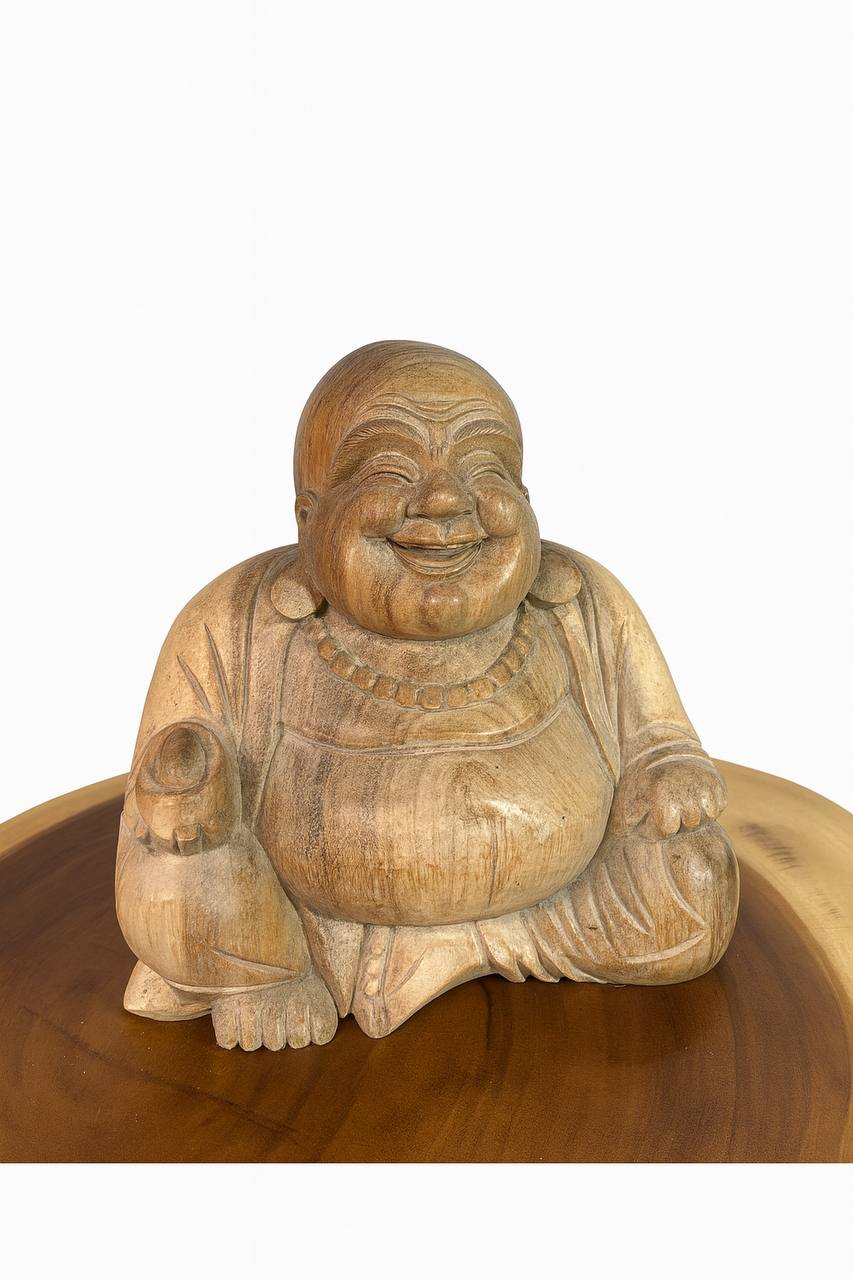 Holzfigur "Happy Buddha"