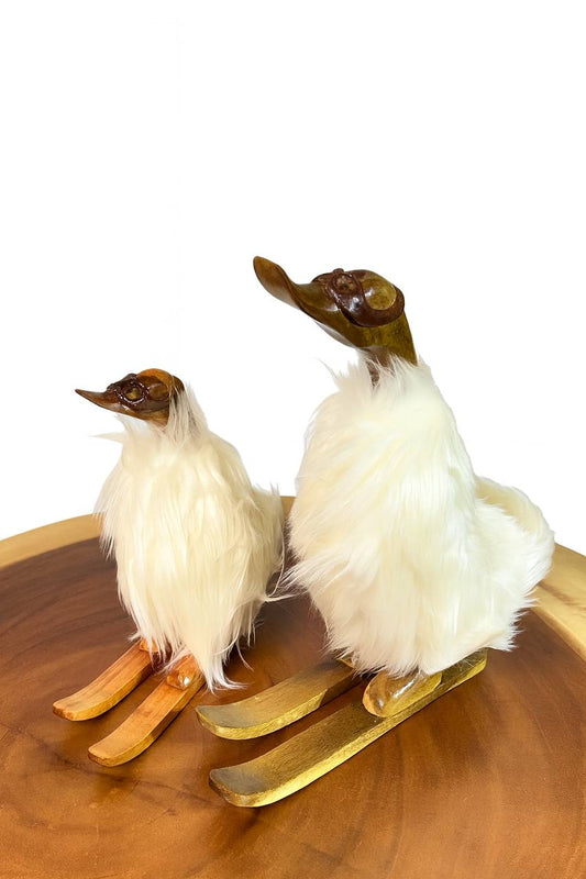 Ente mit Fellmantel (weiß)