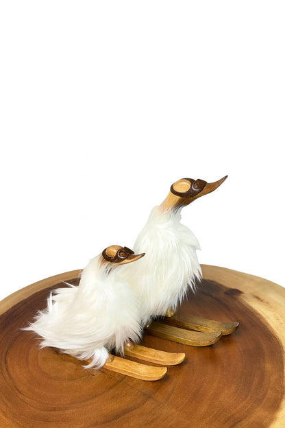 Ente mit Fellmantel (weiß)