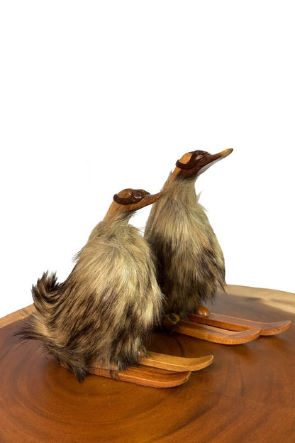 Ente mit Fellmantel (beige)