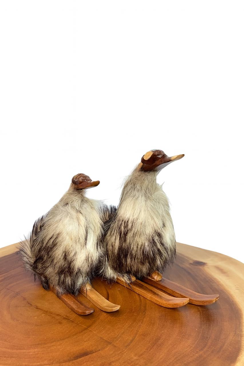 Ente mit Fellmantel (beige)