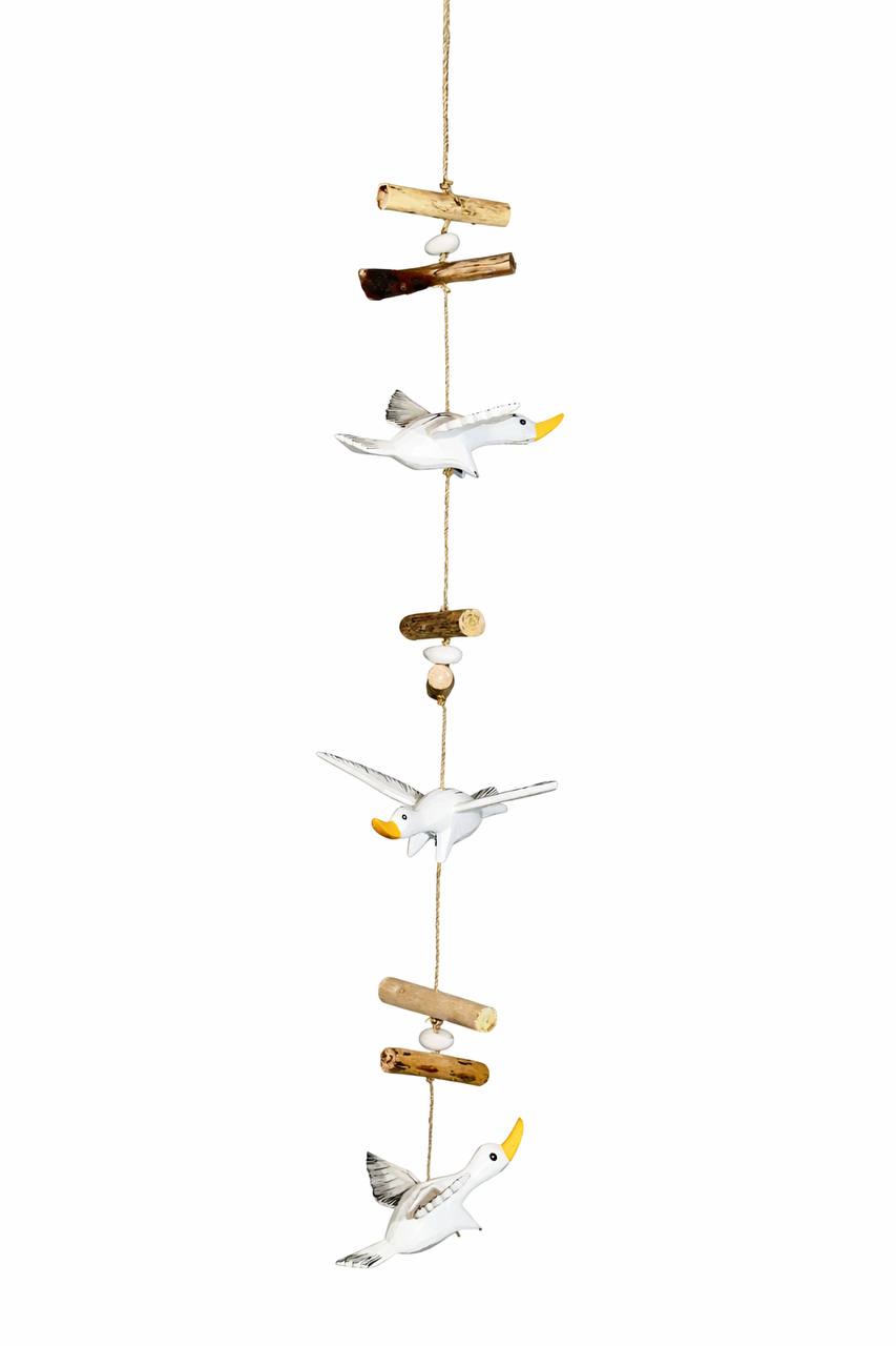 Wind chime made of driftwood (swan)