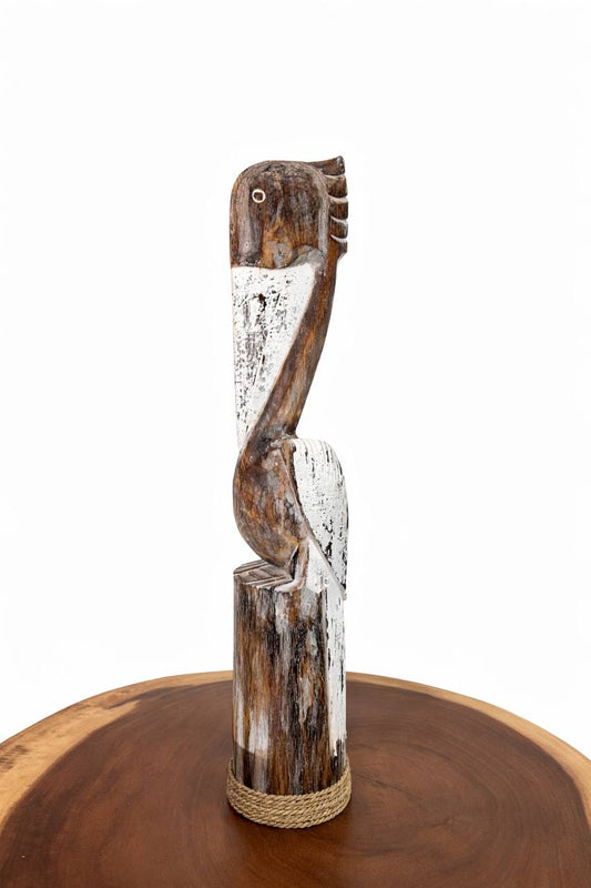 Holzfigur „Pelikan“ (Weiß)
