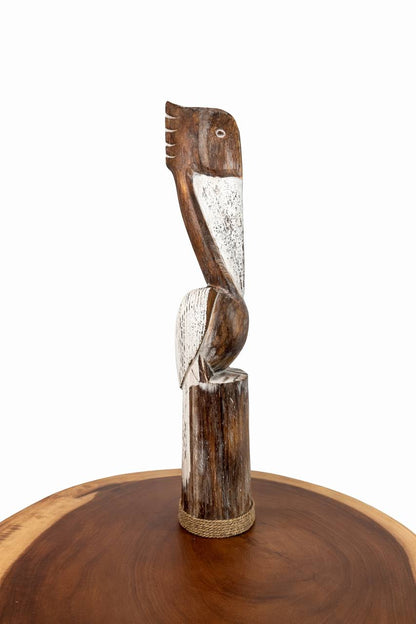 Holzfigur „Pelikan“ (Weiß)