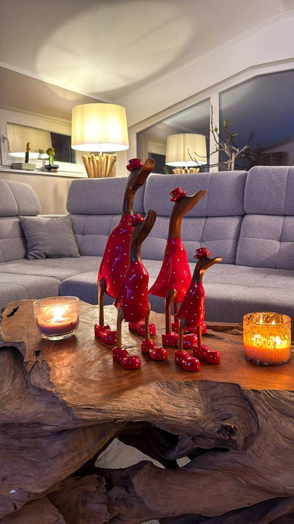 Pünktchen-Enten (Roter Anzug)