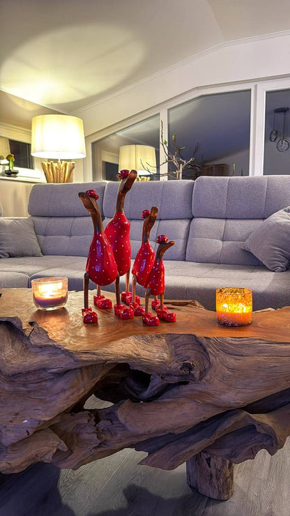 Pünktchen-Enten (Roter Anzug)