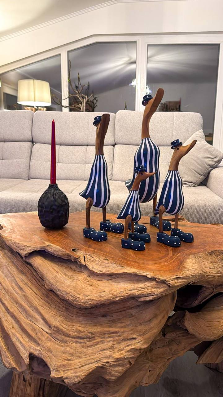 Duck family (striped blue suit)