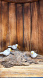 Holzfiguren „Vögel auf Wurzelholz“ (3er Set)