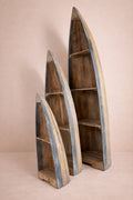 Bootsförmiges Regal aus Holz – 3er-Set