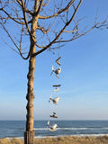 Wind chime made of driftwood (White Gulls)