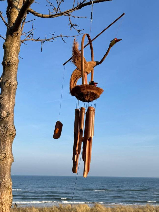 Wind chime crane with babies