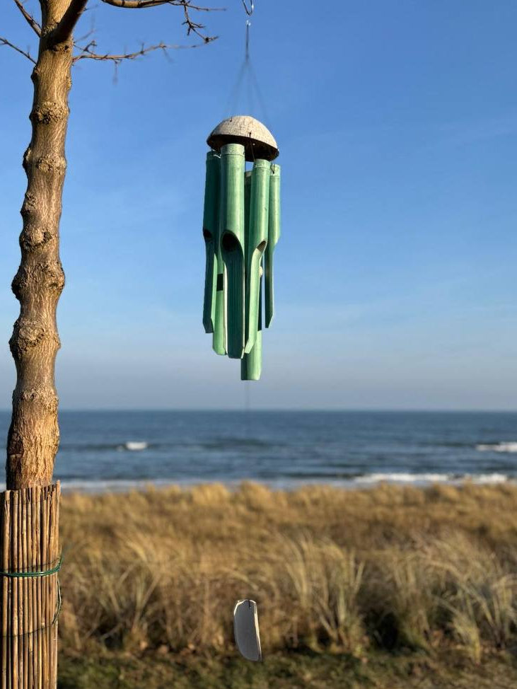 Wind chime made of bamboo and coconut