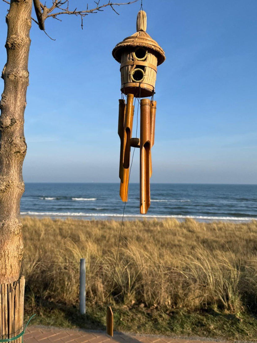 Wind chime made of bamboo and coconut