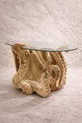 Designer-Wohnzimmertisch „Octopus“ aus Teakholz mit Glasplatte