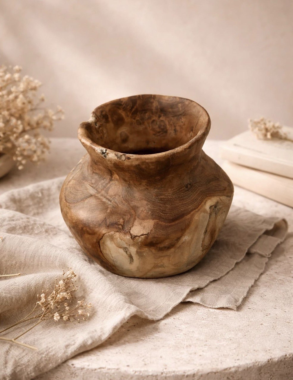 Dekorative Schale aus Teakholz