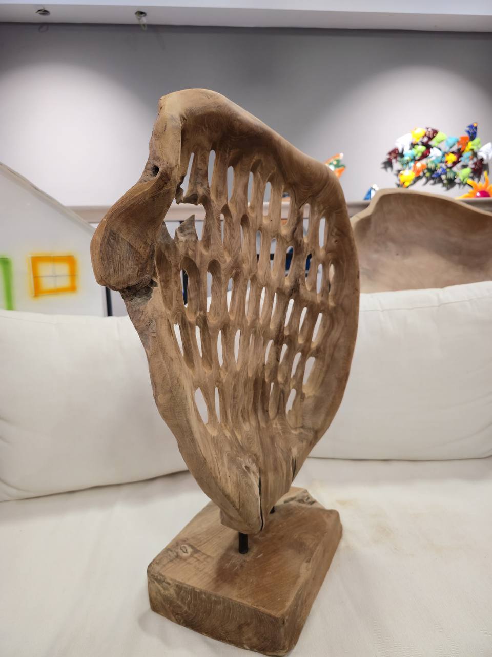 Dekorative Skulptur aus Teakholz