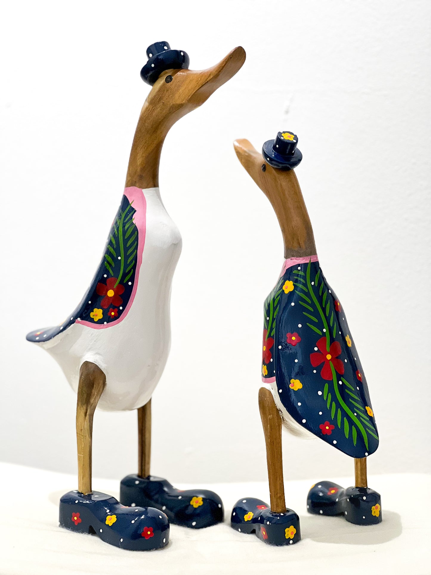 Blumen Enten (Blaue Jacke)