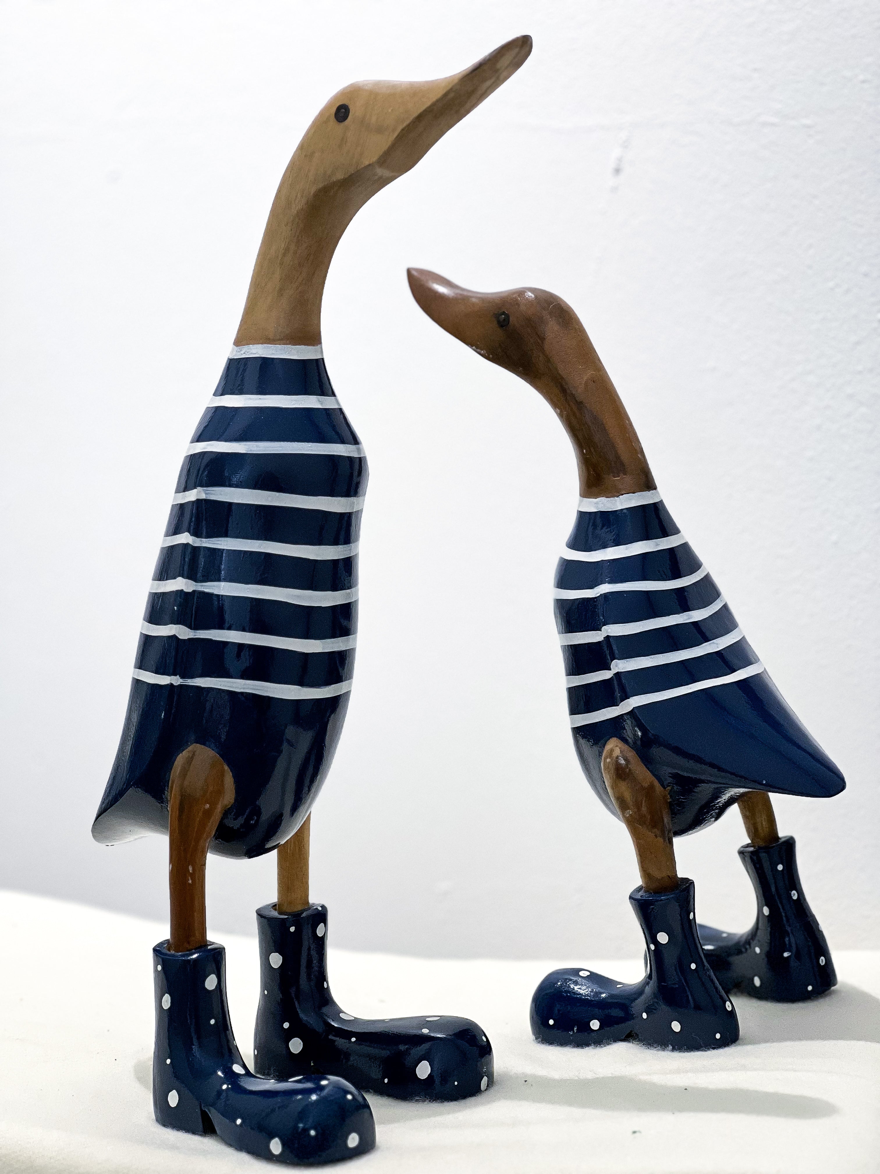 Duck Family ( Dark Blue-White Striped)