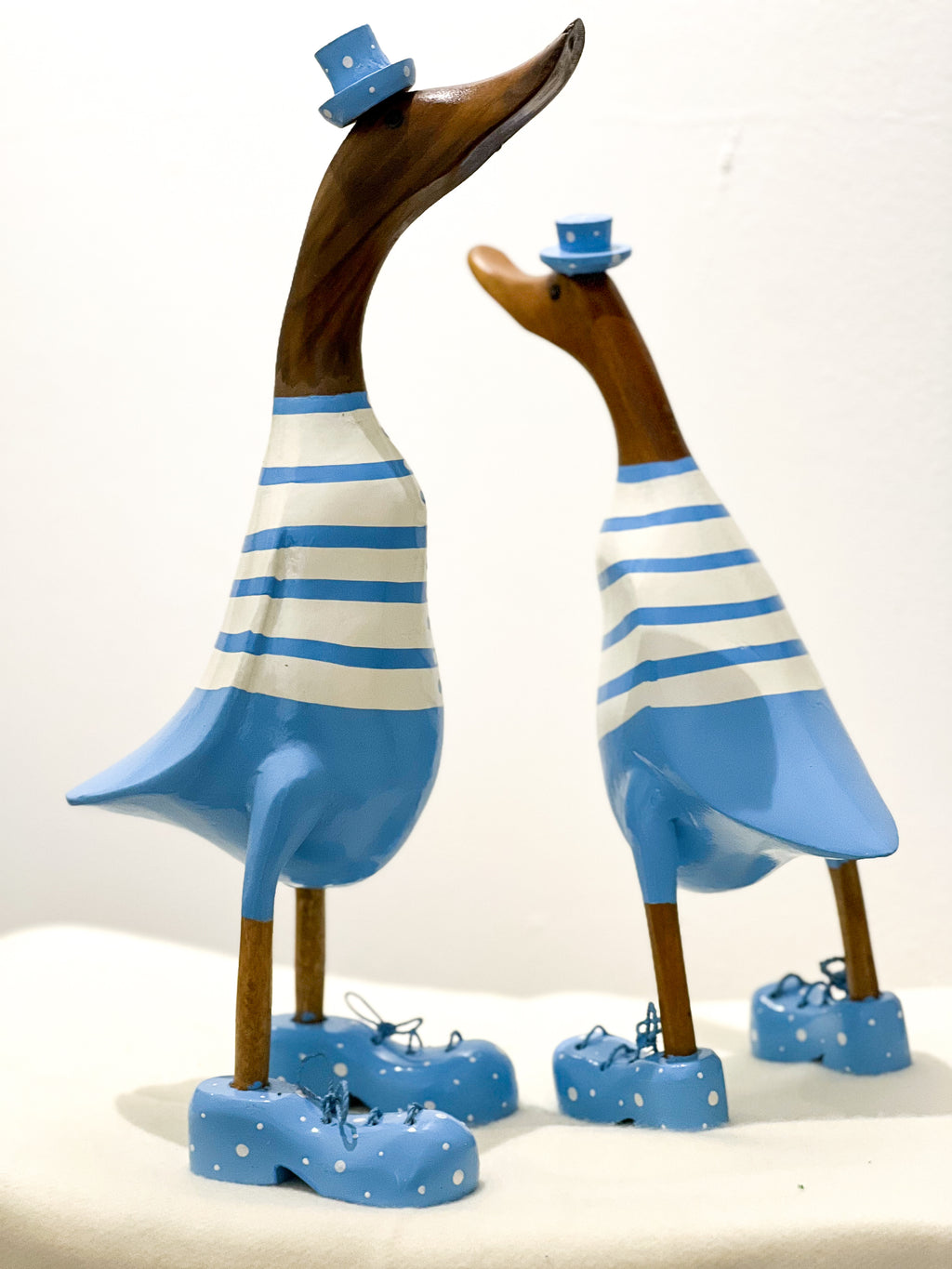 Duck Family (Light Blue-White Striped)