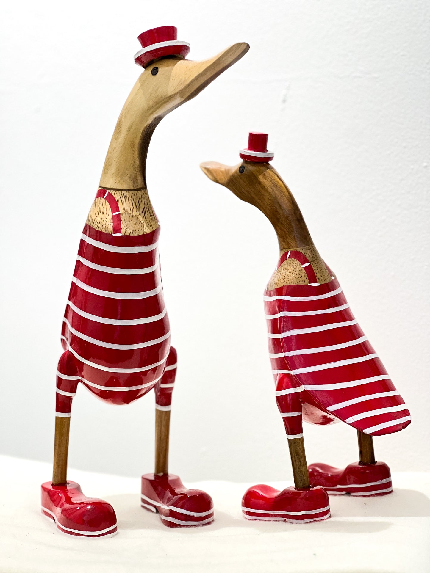 Bade Enten Familie (Rot-Weiß Gestreift in Boots)