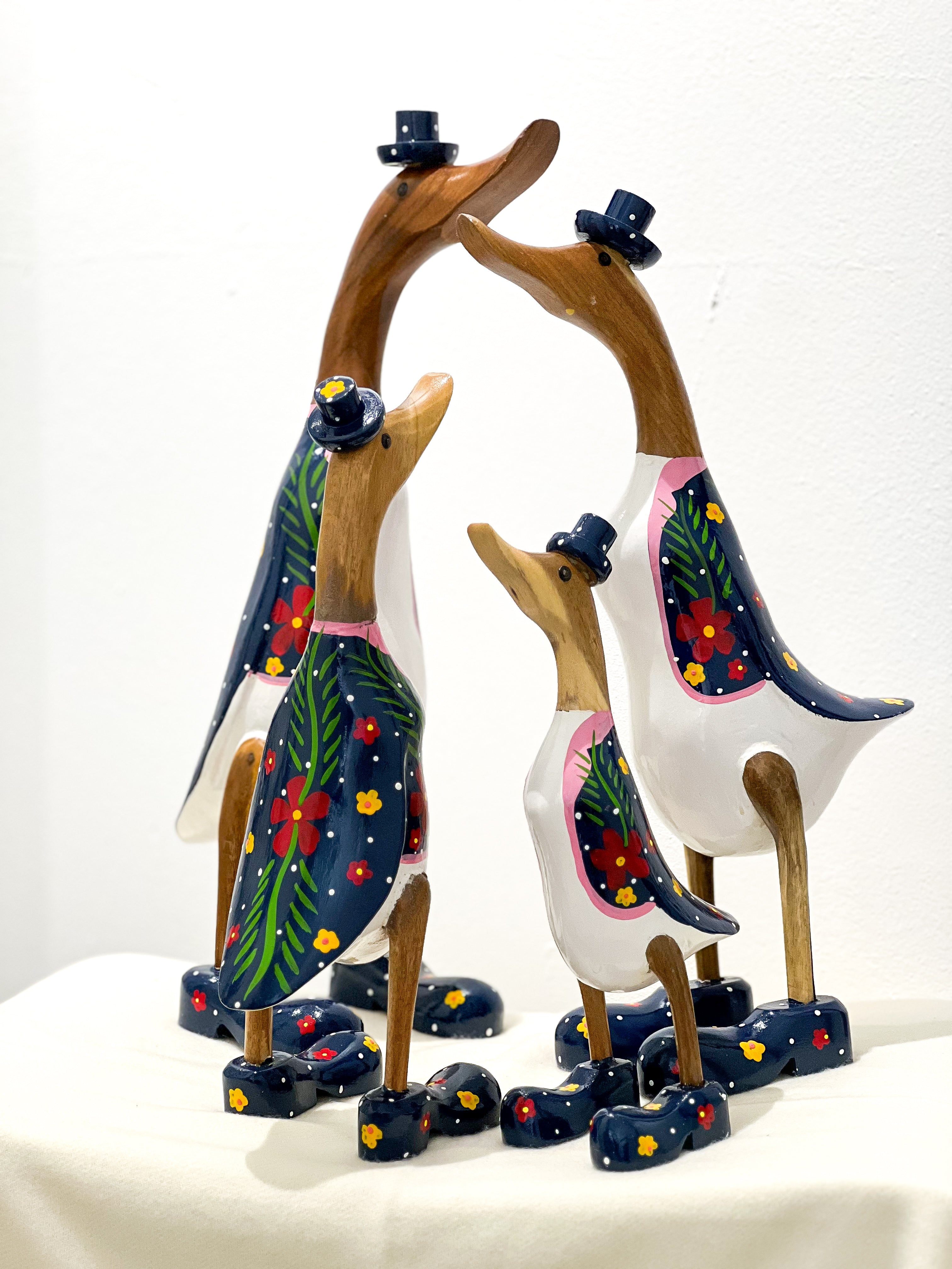 Blumen Enten (Blaue Jacke)