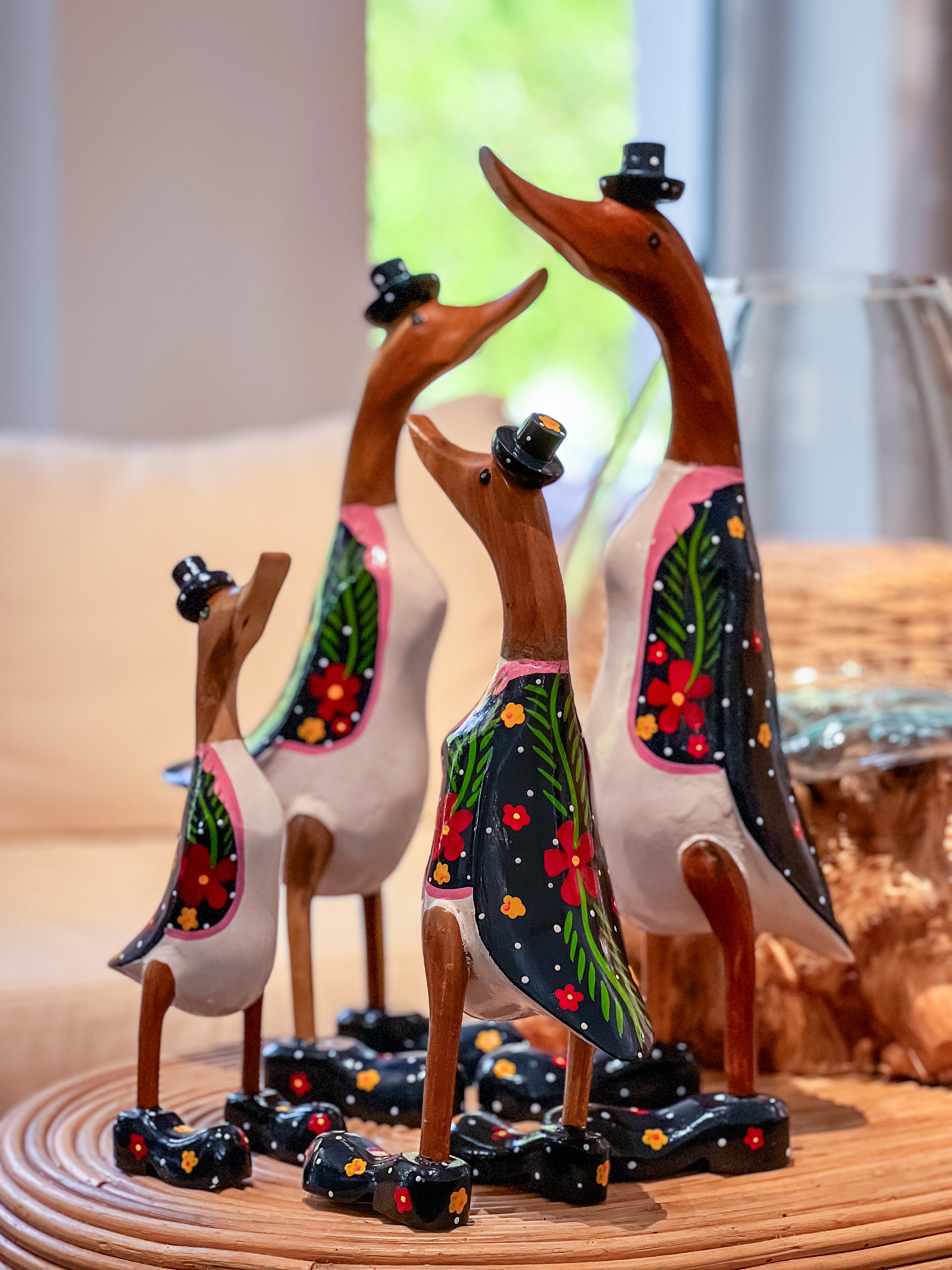 Blumen Enten (Blaue Jacke)