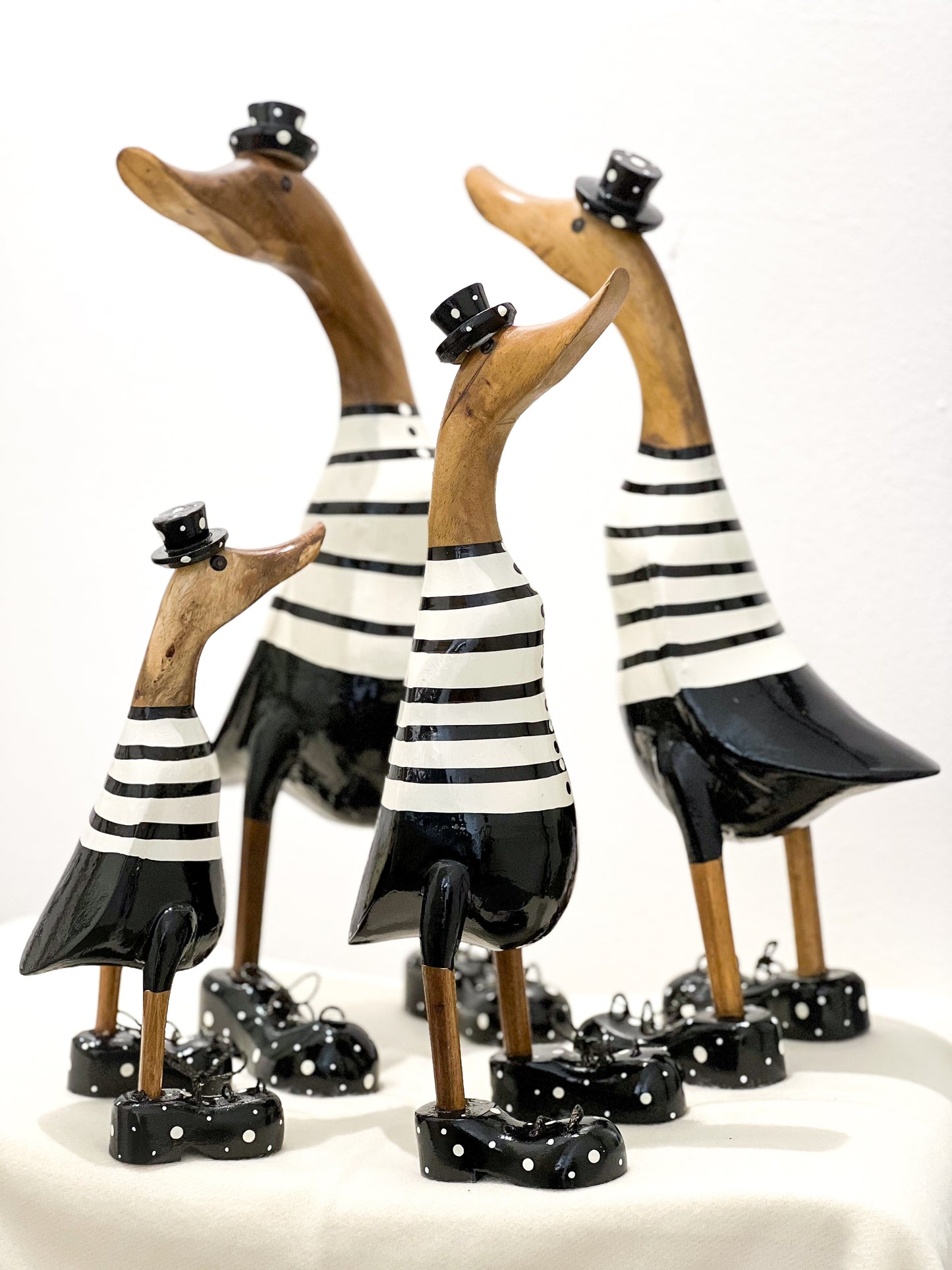Enten Familie (Schwarz-Weis Gestreift)
