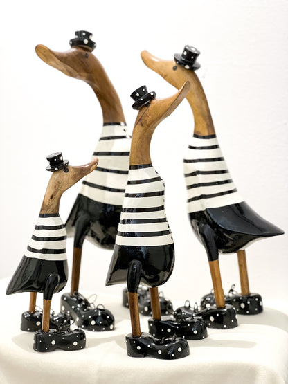Enten Familie (Schwarz-Weis Gestreift)