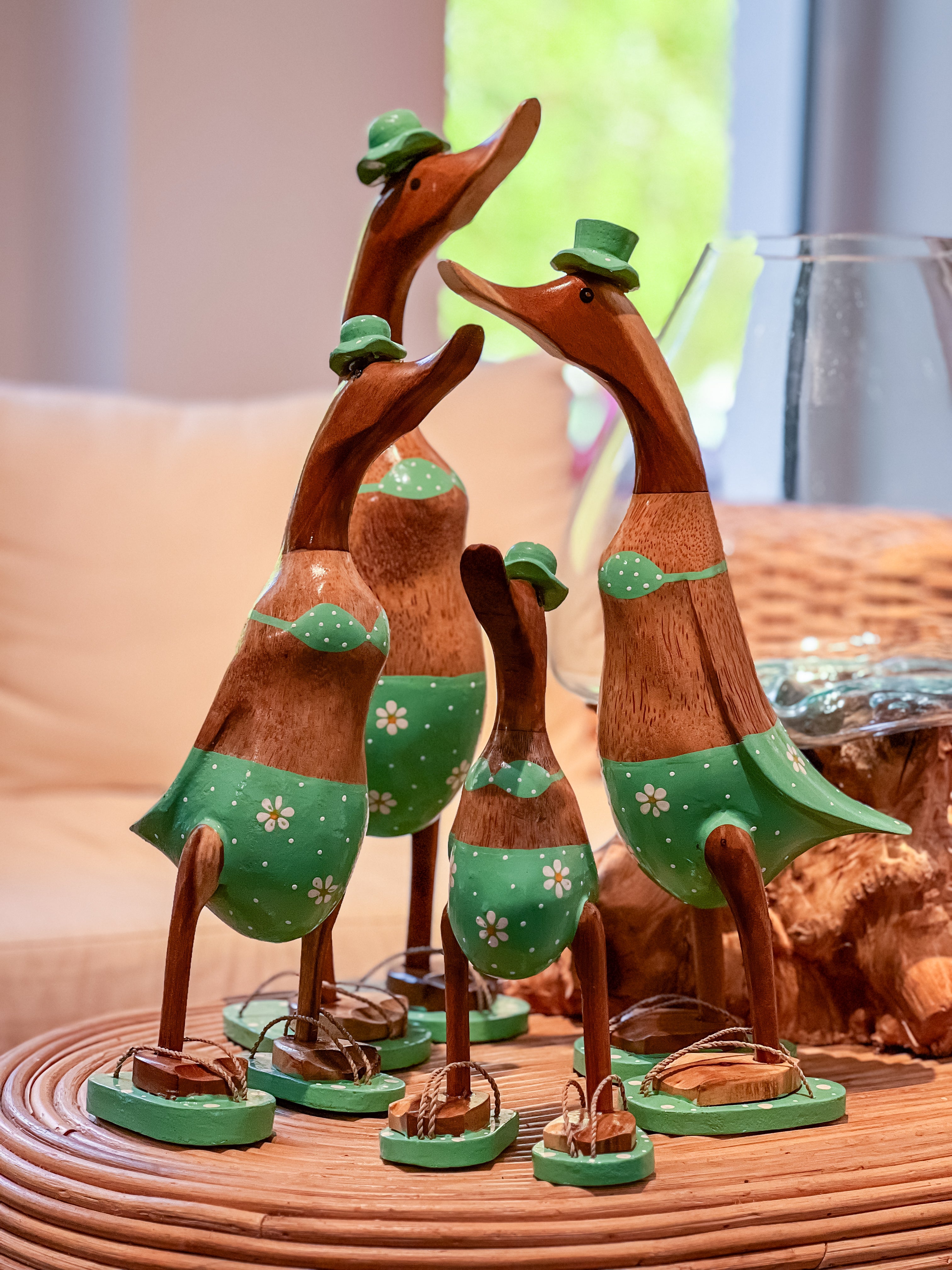 Bade Enten Familie (Grüner Badeanzug)