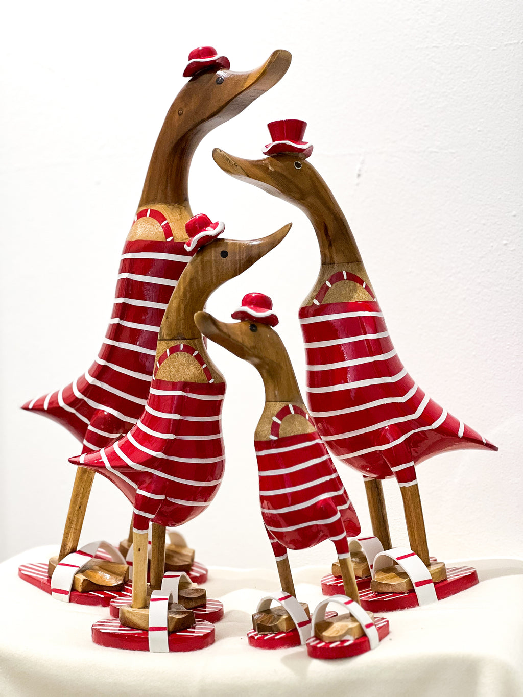 Sea Beach Duck Family (Red Swimsuit Set in Flip-Flops)