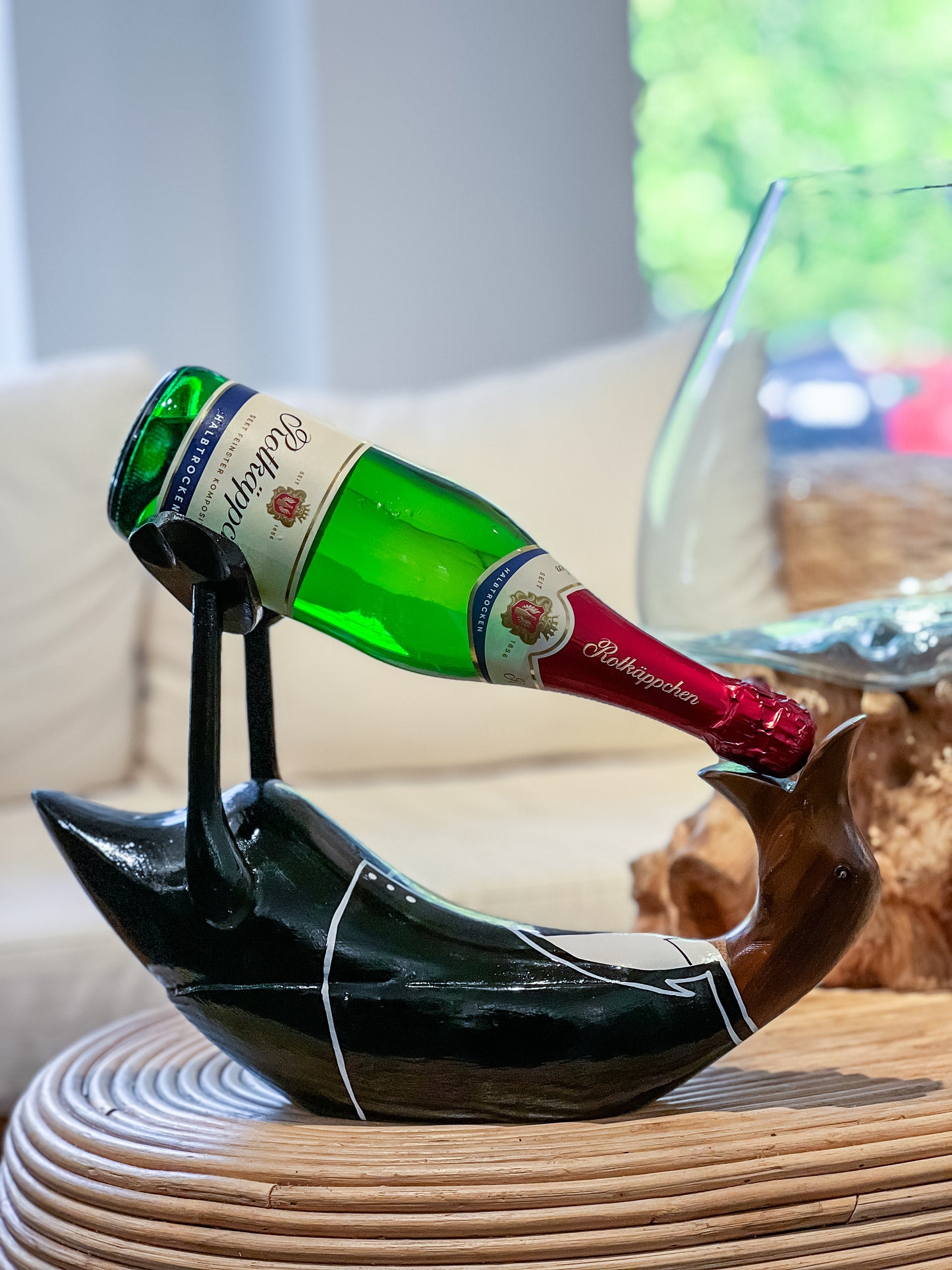 Weinhalter Ente (Schwarzer Anzug)