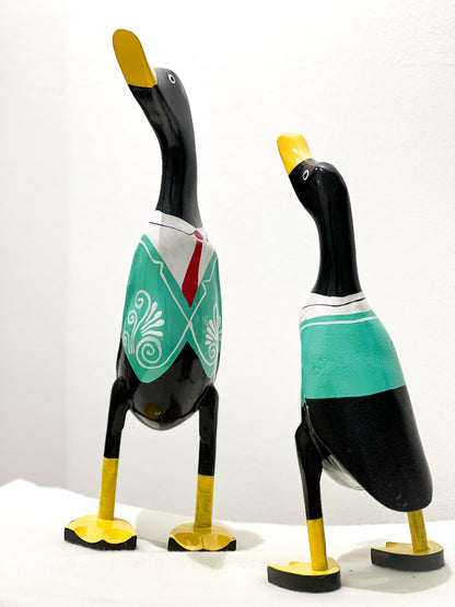 Elegante Enten (Grüner Anzug)