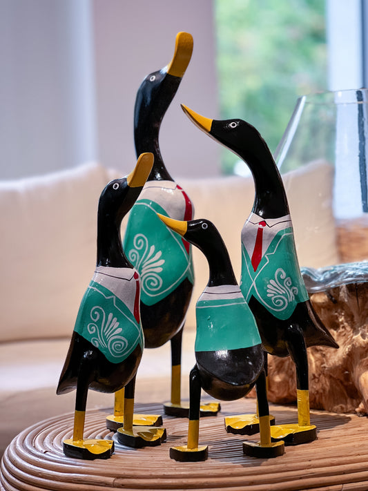 Elegante Enten (Grüner Anzug)