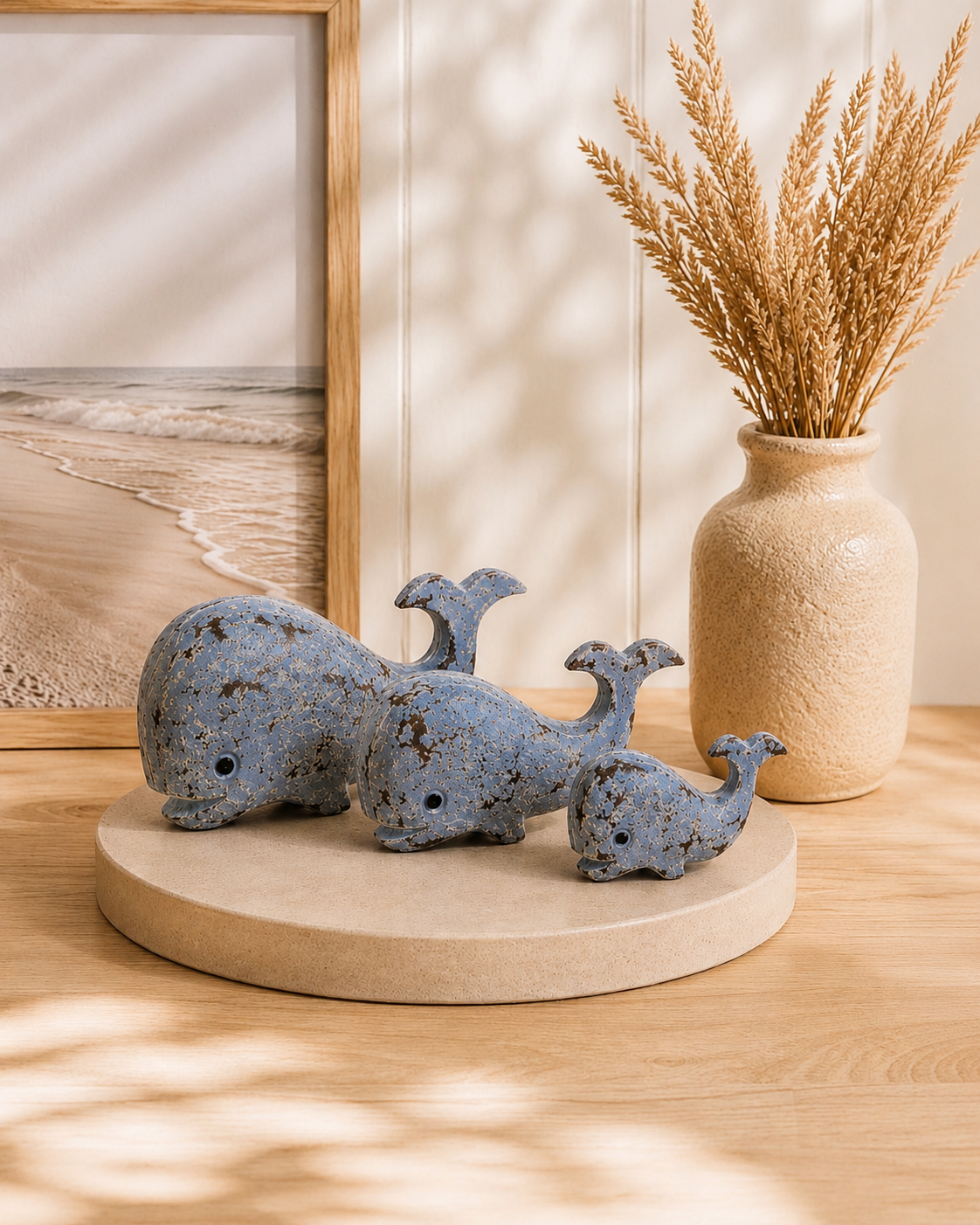 Maritime Deko-Wale aus Holz | Blau