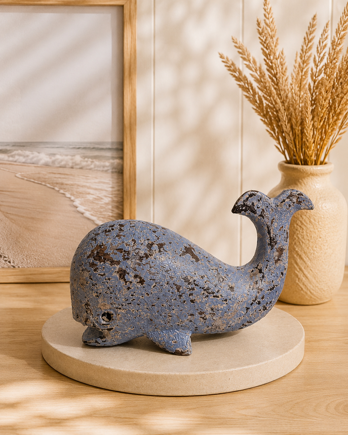 Maritime Deko-Wale aus Holz | Blau