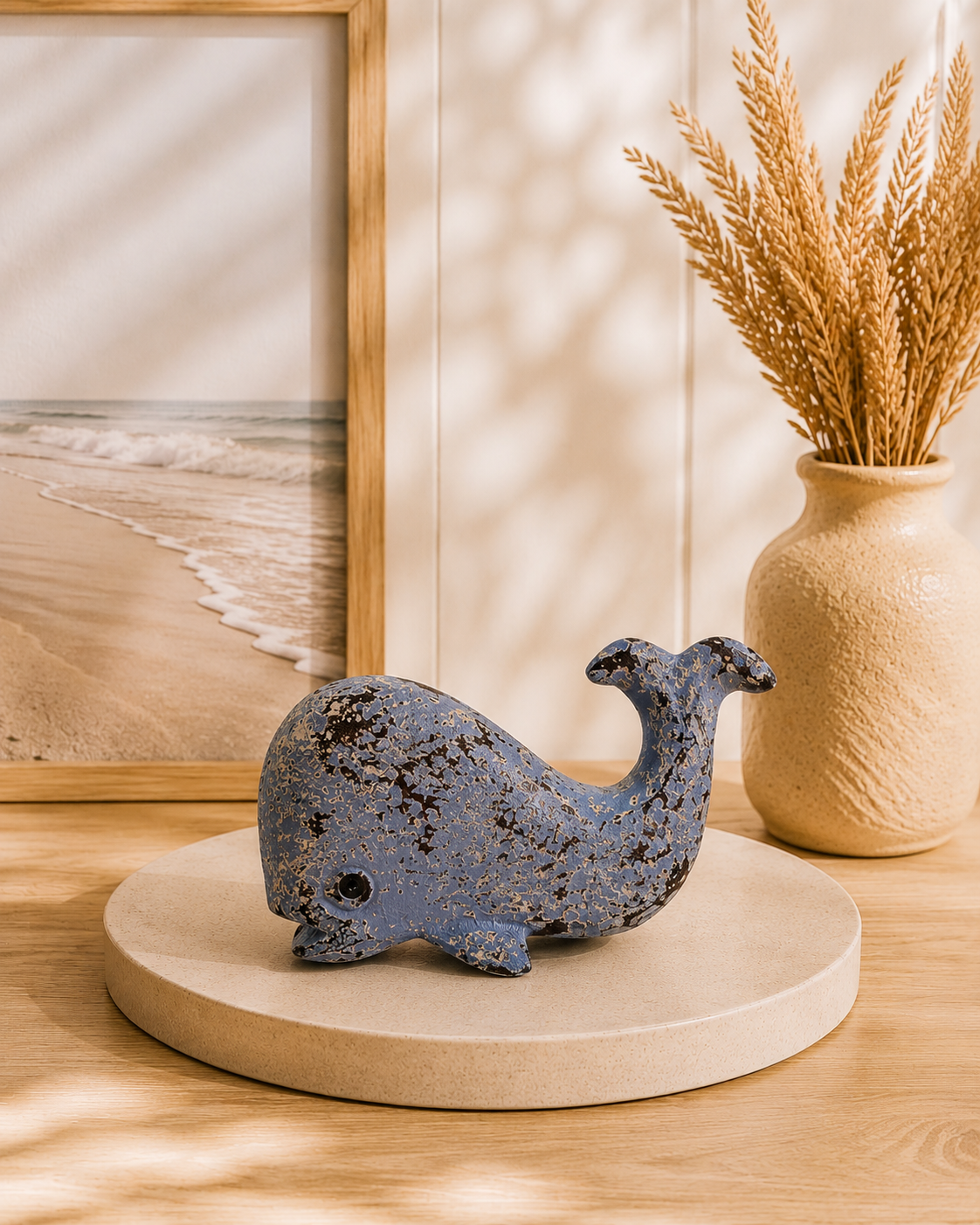 Maritime Deko-Wale aus Holz | Blau