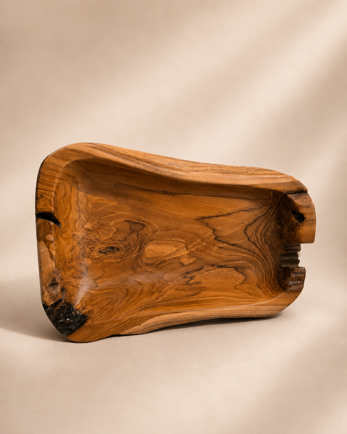 HANDGEFERTIGTE TEAKHOLZ-SCHALE 45 cm