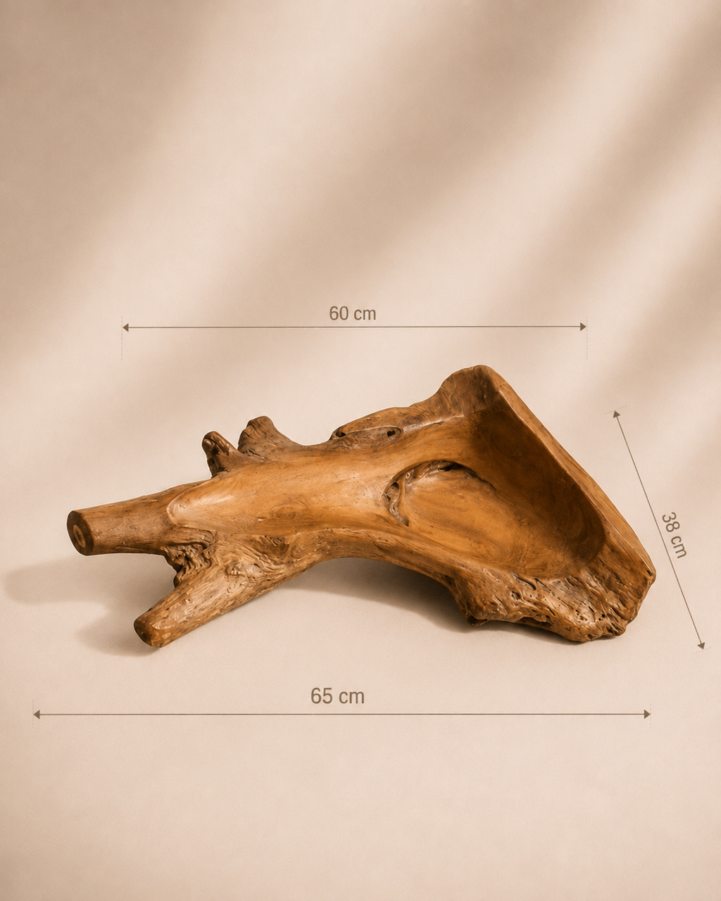 HANDGEFERTIGTE TEAKHOLZ-SCHALE 60cm