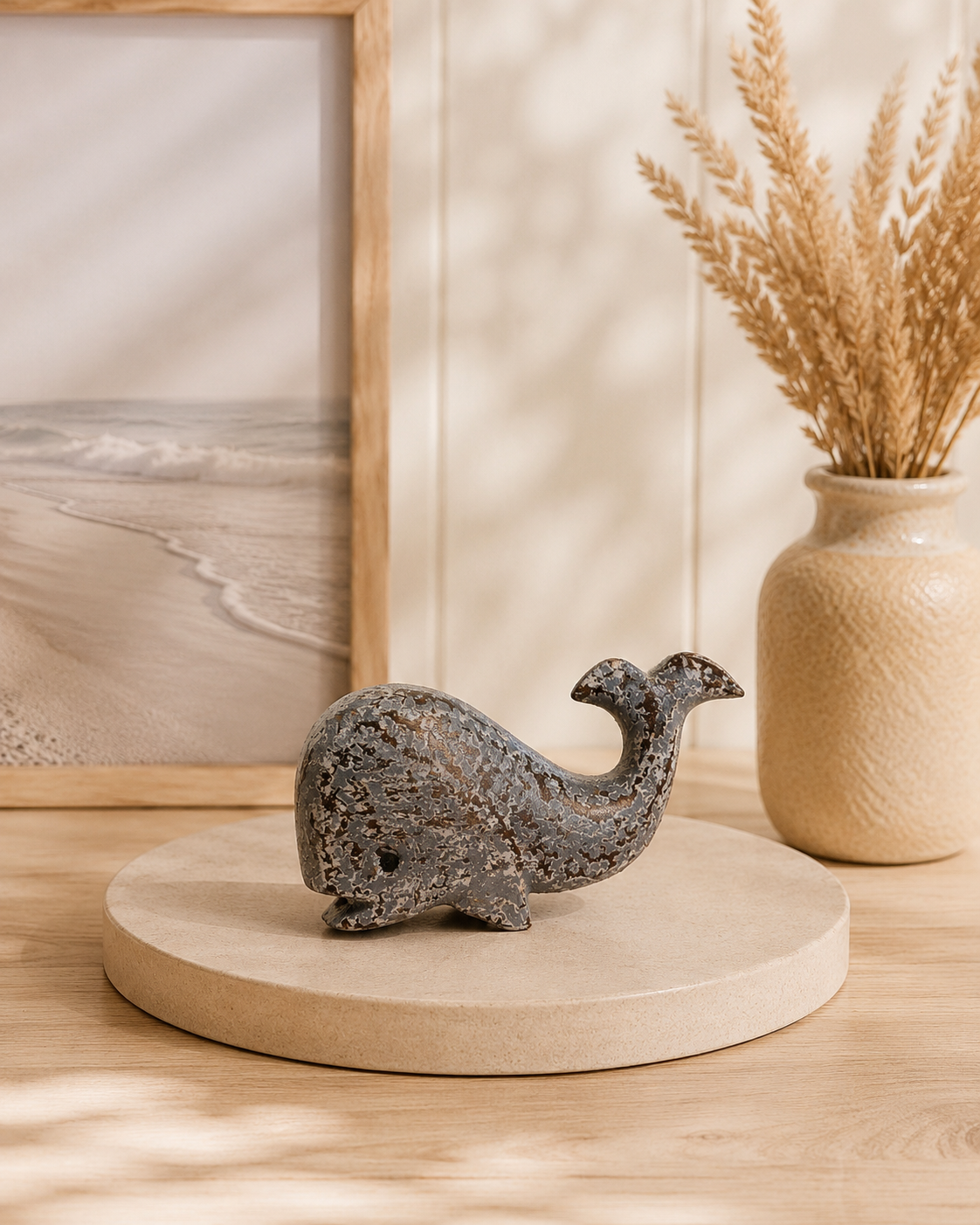Maritime Deko-Wale aus Holz | Grau