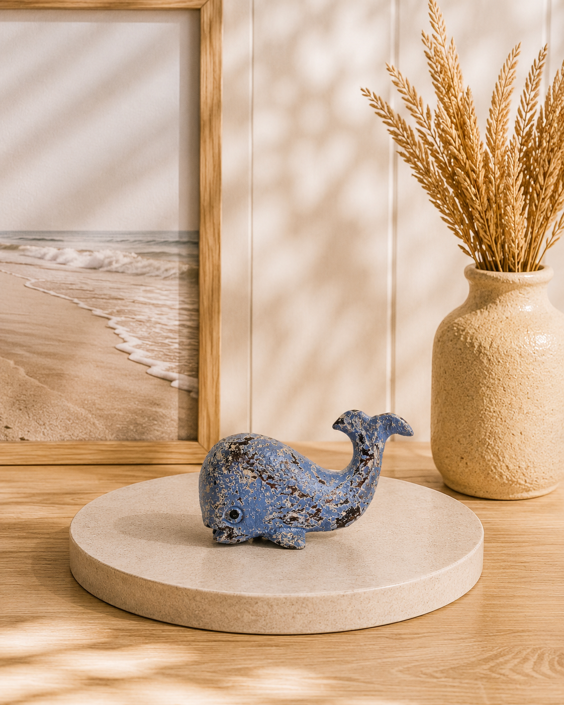 Maritime Deko-Wale aus Holz | Blau