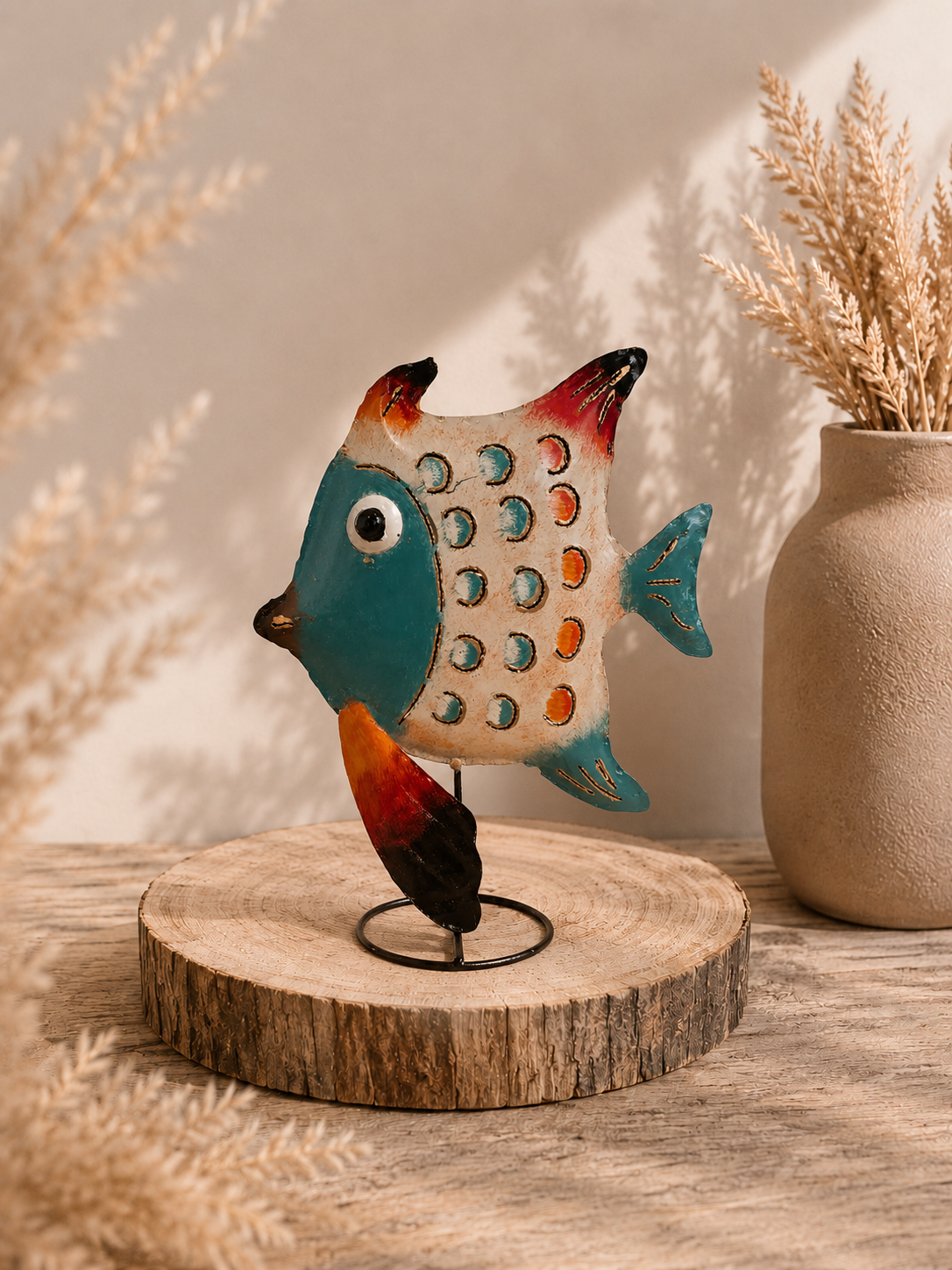 Dekorative Fischfigur aus Metall