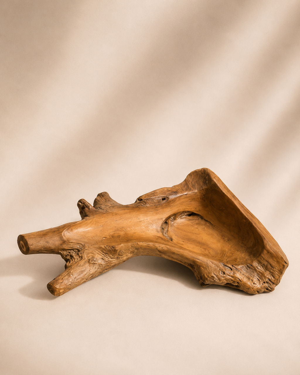 HANDGEFERTIGTE TEAKHOLZ-SCHALE 60cm