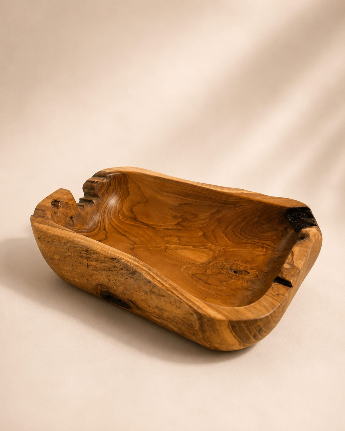 HANDGEFERTIGTE TEAKHOLZ-SCHALE 45 cm